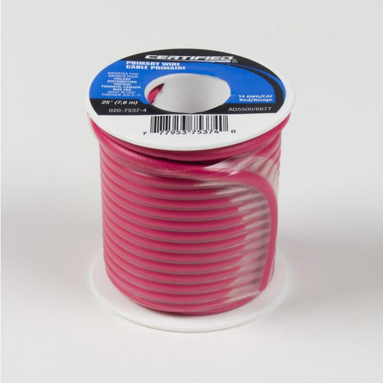 GPT-14-R-Q Certified 14 AWG Wire Cable, Red, 25-ft