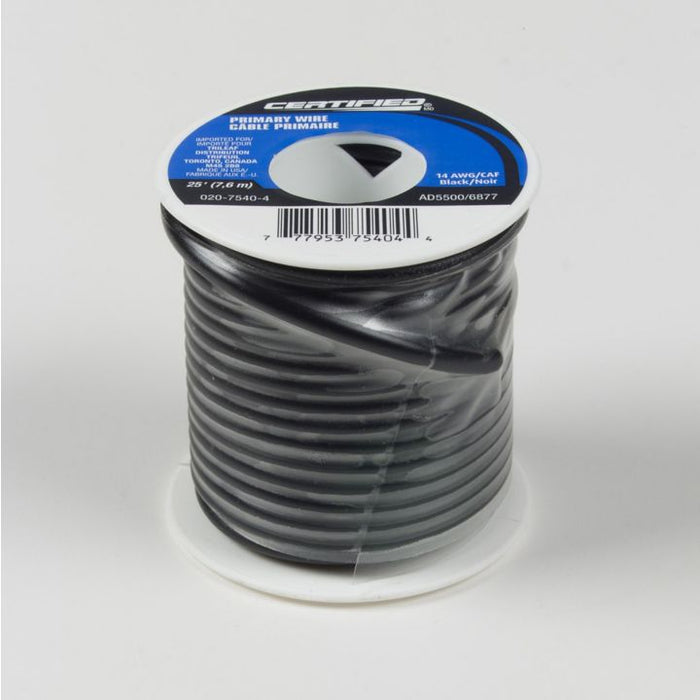GPT-14-B-Q Certified 14 AWG Wire, Black, 25-ft