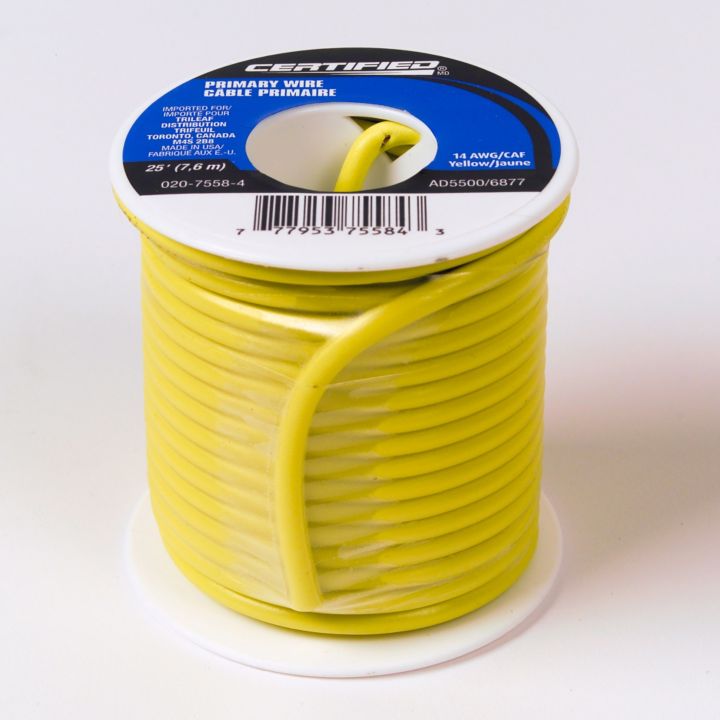 GPT-14-Y-Q 14 Guage Auto Wire, 25-ft Roll