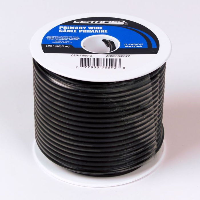GPT-12-B Certified 12 AWG Black, 100-ft