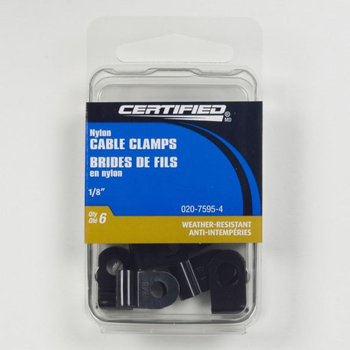 NCC-1/8 Certified Automotive Cable Clamps, Black, 1/8-in, 6-pk