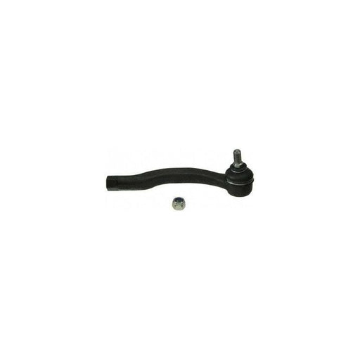 A 3542215L Pro-Series OE Tie Rod End for the front driver side, outer position, next to a metal nut, isolated on a white background.