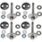 The AK8740 ProSeries OE+ Alignment Kit, featuring a set of four bolts with washers, nuts, and round metal plates, is arranged in a mirrored pattern on a white background.