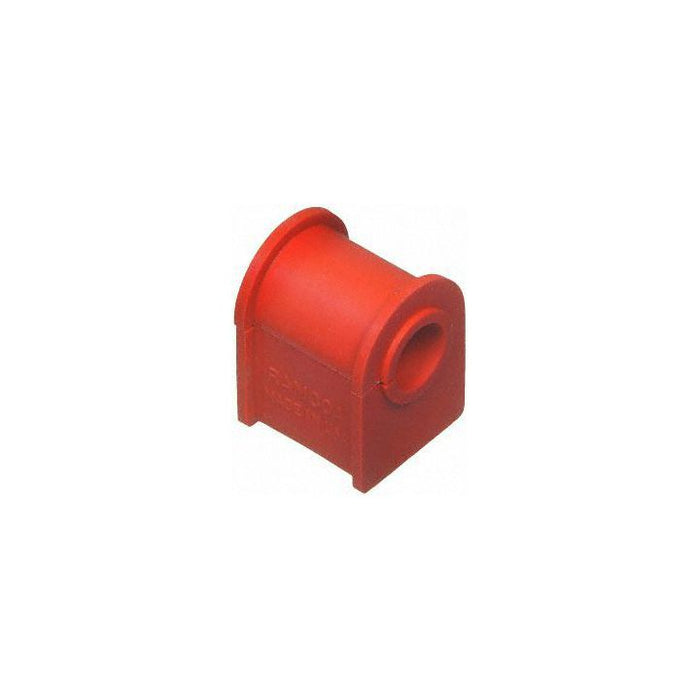 The BB90253 ProSeries OE+ Bushing is a red cylindrical rubber bushing with a flat base and a hole in the middle.