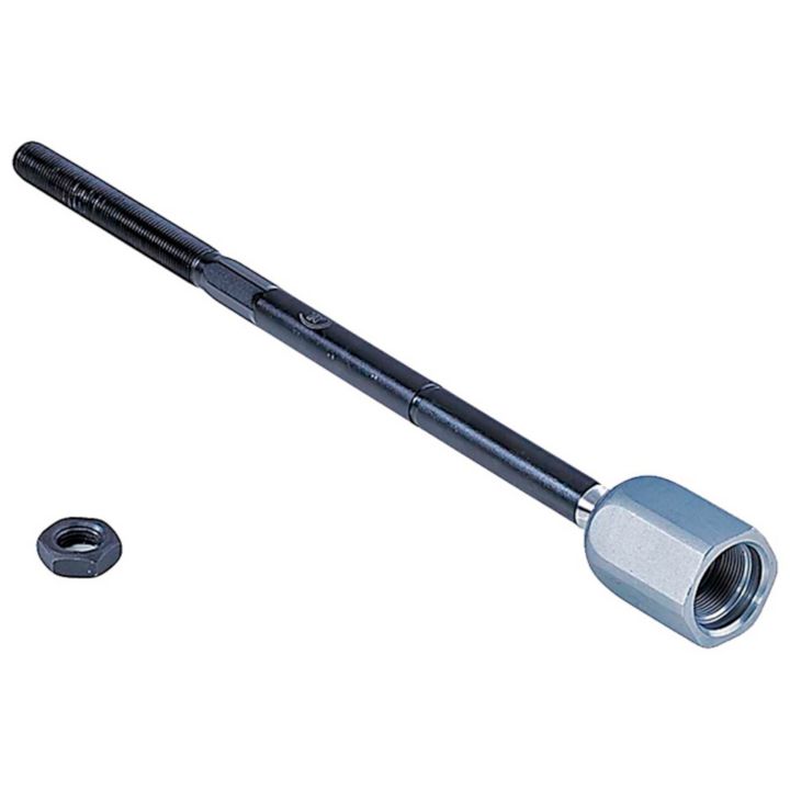 A black and silver IS398XL ProSeries OE+ Tie Rod with a separate bolt on a white background.