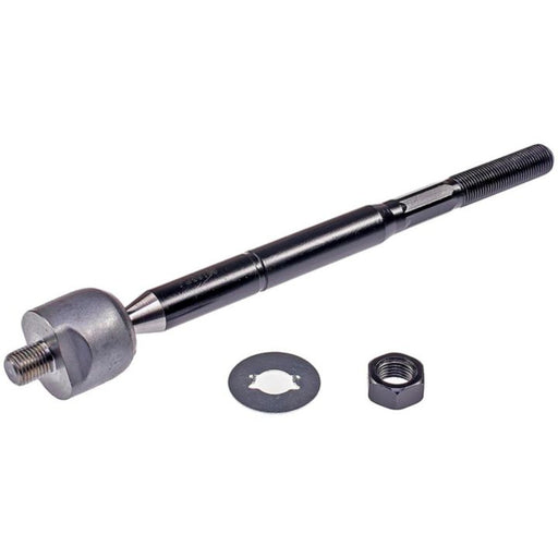 IS409XL ProSeries OE+ Tie Rods, featuring a steel tie rod end with an attached threaded shaft, accompanied by a washer and a hex nut, isolated on a white background.