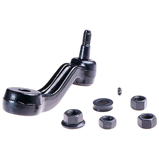 A ProSeries OE+ Idler and Pitman Arm (model IA6447XL) in black, featuring an attached bolt and accompanied by four nuts and washers, set against a white background.