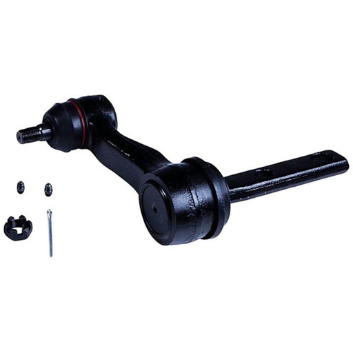 IA8739XL ProSeries OE+ Idler and Pitman Arms in black, complete with a mounting bolt, castle nut, and cotter pin against a white background.
