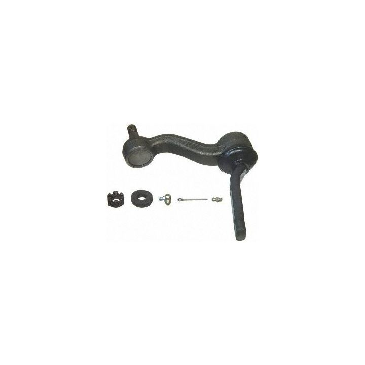 A black IA6251XL ProSeries OE+ Idler and Pitman Arm set, complete with nuts, a pin, and washers, displayed on a white background.