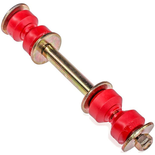 A red and gold SK6629 ProSeries OE+ Stabilizer Link with bushings and washers on each end, isolated on a white background.