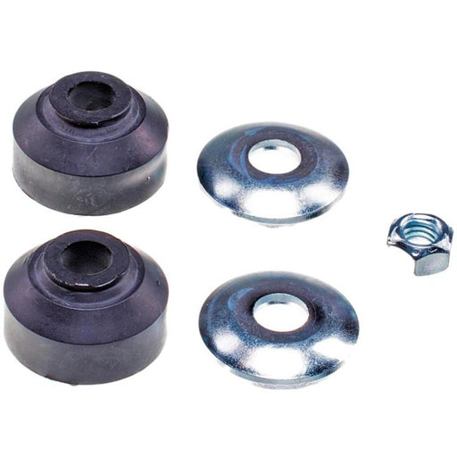 The RK7081 ProSeries OE+ Stabilizer Link Repair Kit, featuring bushings, washers, and a nut, is displayed on a white background.