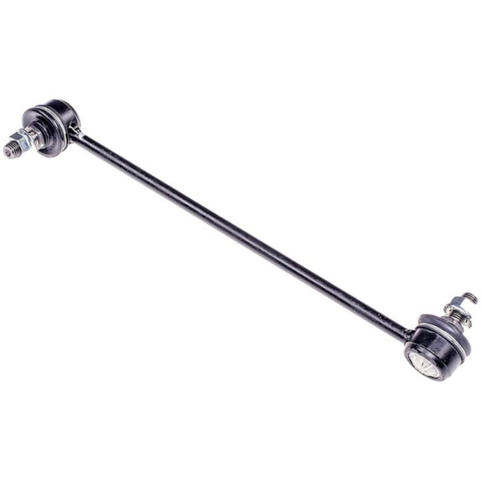 A SK90371 ProSeries OE+ Stabilizer Link in black metal, featuring rubber bushings and metal bolts on each end.