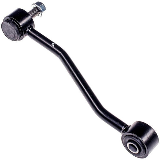 A SK80139 ProSeries OE+ Stabilizer Link in black, complete with a bolt and two bushings, isolated on a white background.