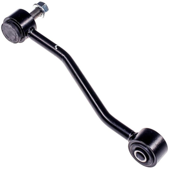 A SK80139 ProSeries OE+ Stabilizer Link in black, complete with a bolt and two bushings, isolated on a white background.