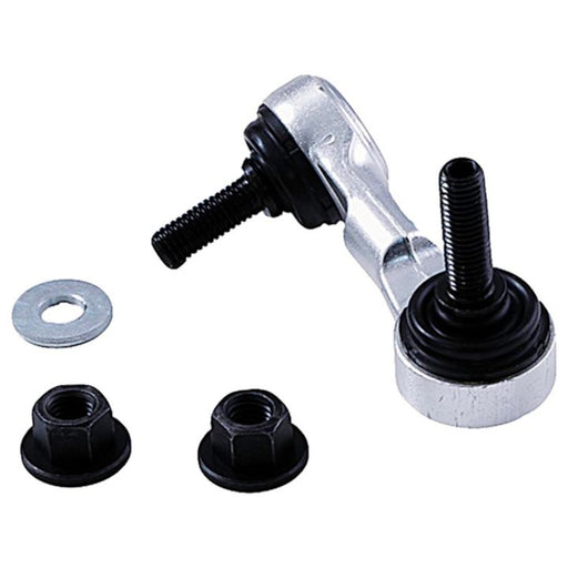 A SL91171XL ProSeries OE+ Stabilizer Link in silver and black, featuring two bolts, a washer, and two nuts, displayed on a white background.