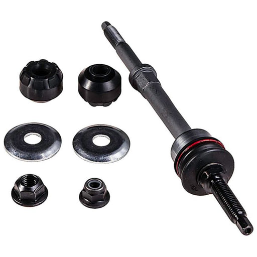 The SL82345XL ProSeries OE+ Stabilizer Links set, complete with nuts, washers, and cones, all neatly arranged on a white background.