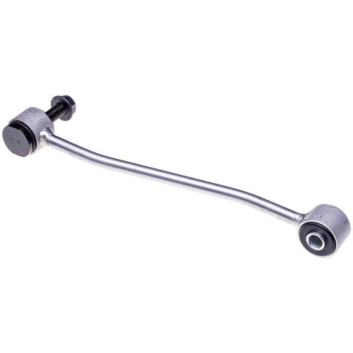 A SL85505XL ProSeries OE+ Stabilizer Link featuring metal construction, rubber bushings, and a bolt.