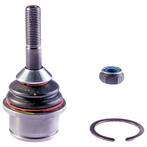 The BJ85035XL NASCAR Advantage Ball Joint - Front, along with its accompanying nut and retaining ring, is shown against a white background.