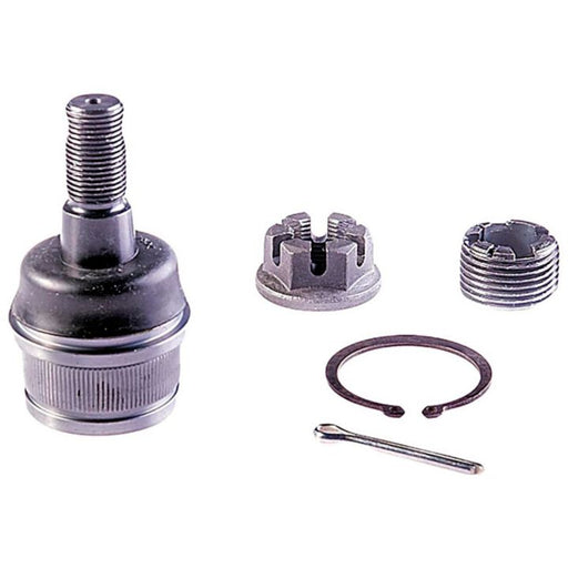 A BJ96125XL NASCAR Advantage Ball Joint - Front assembly kit, complete with various components such as bolts, a pin, and a clip, isolated on a white background.