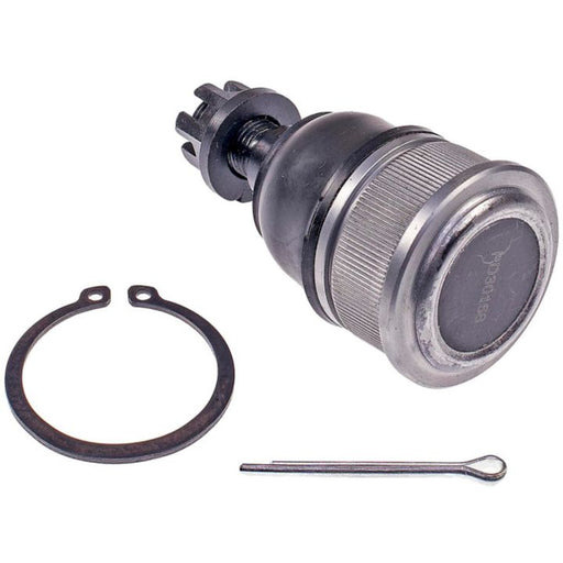 BJ59005XL NASCAR Advantage Ball Joint - Front with snap ring and cotter pin on a white background.
