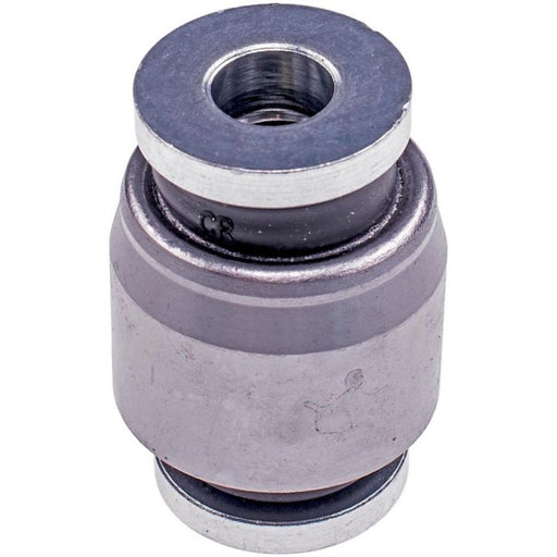 Close-up of the BJ85526 NASCAR Advantage Ball Joint - Rear, a cylindrical metal mechanical component with a threaded hole at the top.