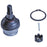 BJ82305XL NASCAR Advantage Ball Joint - Front, including ball joint, snap ring, cotter pin, and castellated nut on white background.