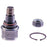 Isolated image of the BJ86315XL NASCAR Advantage Ball Joint - Front, featuring a threaded component, nut, and a circular clip.