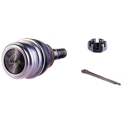 The B9513XL NASCAR Advantage Ball Joint - Front, featuring a metal pin and a castle nut, is showcased on a white background.