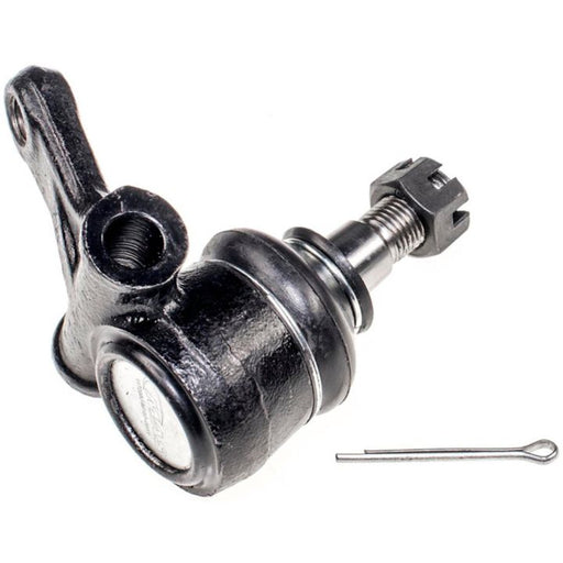 Close-up of the B9908 NASCAR Advantage Ball Joint - Front in black with a cotter pin lying beside it.