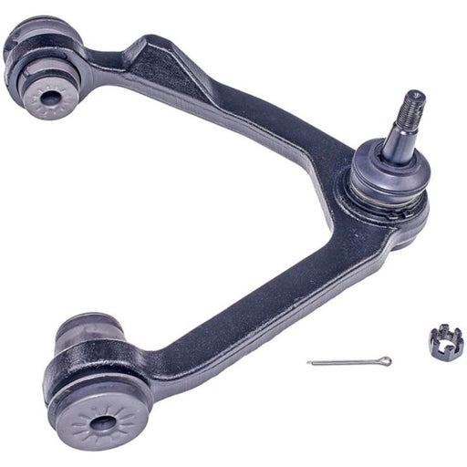 CB8724 ProSeries OE+ Control Arm with an integrated ball joint and accompanying hardware, including a cotter pin and castle nut.