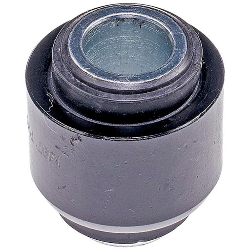 Close-up of a BJ85520 NASCAR Advantage Ball Joint - Rear, featuring a metallic cylindrical bushing with a hollow center and dark outer surface.