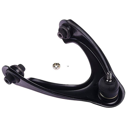 CB90450 ProSeries OE+ Control Arm in black with associated hardware, including a nut and cotter pin, displayed on a white background.