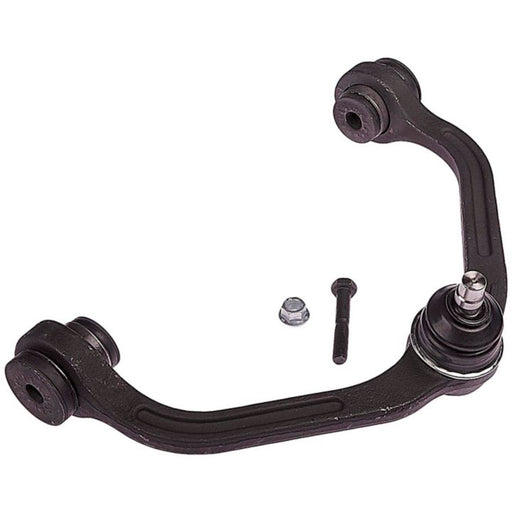 A CB85203 ProSeries OE+ Control Arm in black, complete with a ball joint, bolt, and washer, displayed on a white background.