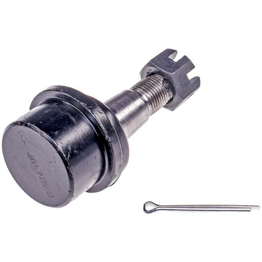 The BJ96015 NASCAR Advantage Front Ball Joint with a cotter pin beside it on a white background.