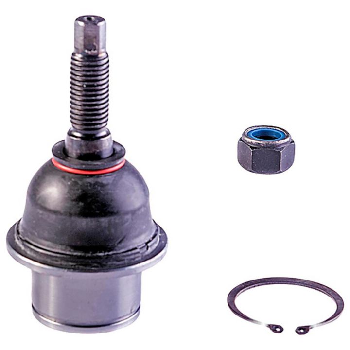 BJ85045XL NASCAR Advantage Ball Joint - Front with stud, nut, and snap ring on a plain white background.