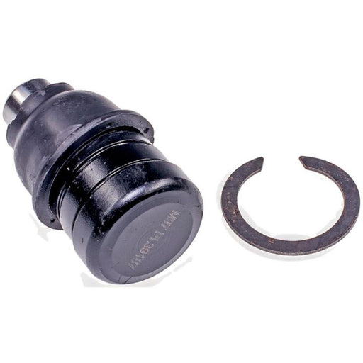A BJ67015 NASCAR Advantage Ball Joint - Front, featuring a black cylindrical design with a separate C-shaped clip, displayed on a white background.