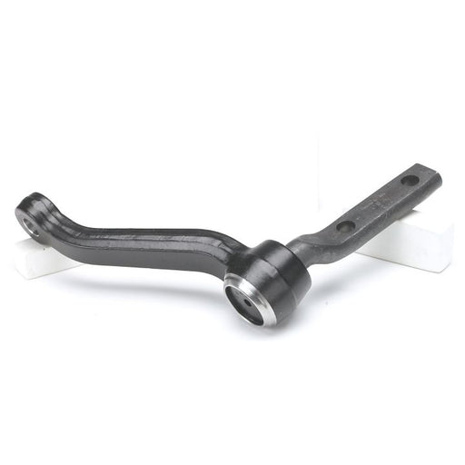 1546447 Pro-Series OE Idler Arm - Front - Idler Arm in black metal with a curved design and holes, displayed on a white background.