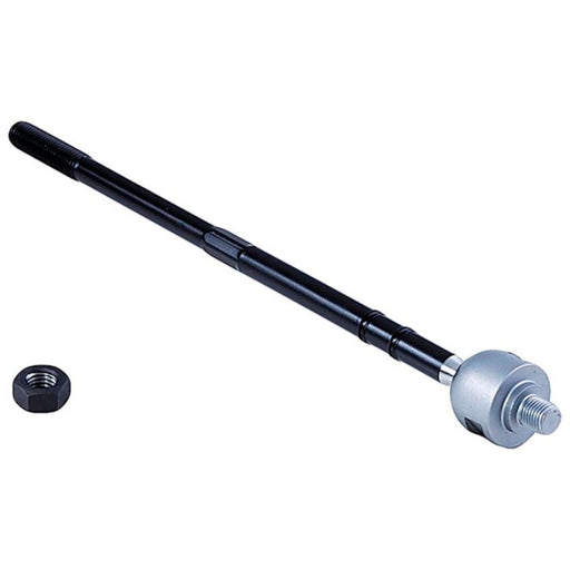 The TI85035XL ProSeries OE+ Tie Rod is a long, black spindle with threaded ends, featuring a circular attachment near one end and comes with a separate nut.