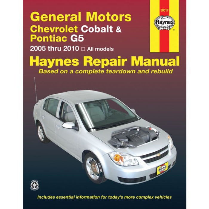 38017 Haynes GM Chevrolet Cobalt and Pontiac G-5 Repair Manual, 38017, 2005-2007