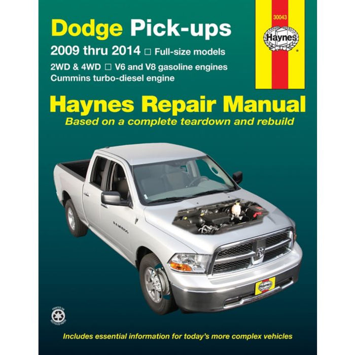 30043 Haynes Repair Manual, Dodge Pick-Up, 2009-2014 — Partsource