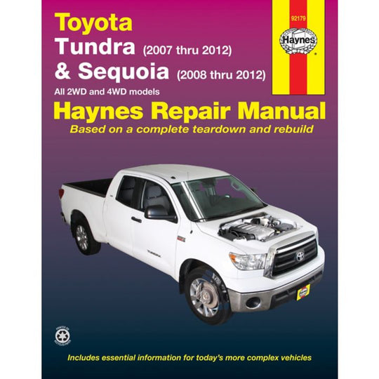 92179 Haynes Repair Manual, Toyota Tundra, 2007-2012 and Sequoia, 2008-2012