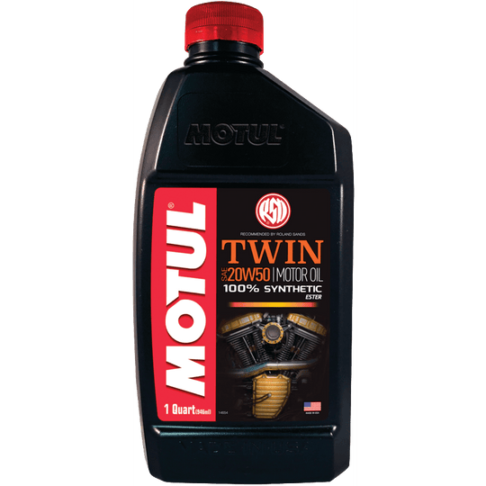 Motul Twin 20W50 Synthetic Motorcycle Motor Oil, 946-mL