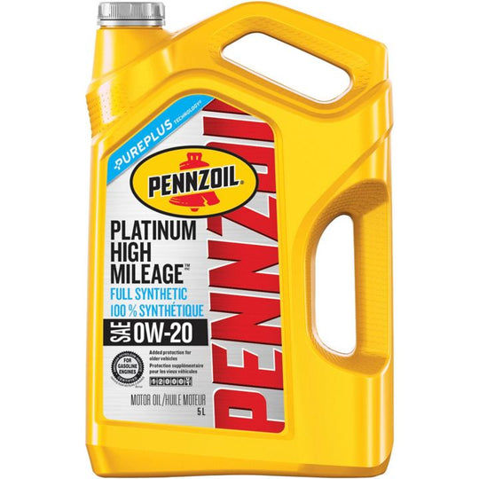 Pennzoil Platinum Synthetic High Mileage Motor Oil, 5 L