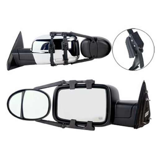 3990 K-Source Dual-View Ratchet Lock Clip-On Mirror, Pair