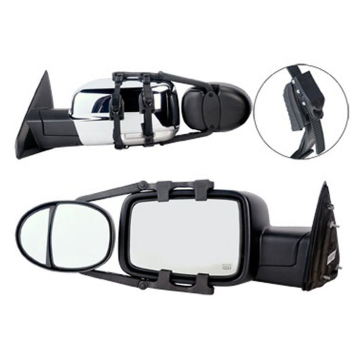 3990 K-Source Dual-View Ratchet Lock Clip-On Mirror, Pair