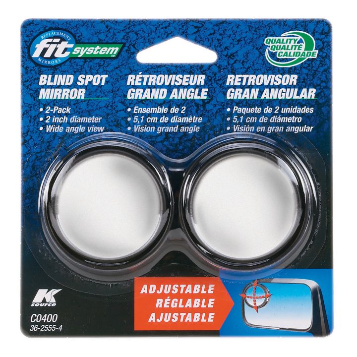 C0400 K Source Round Adjustable Blind Spot Mirrors, 2-in, 2-pk