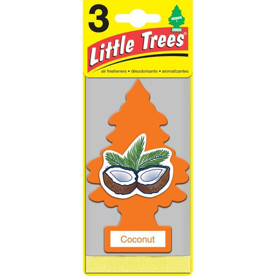 U3S-32017 Little Trees Hanging Air Freshener, Coconut, 3-pk