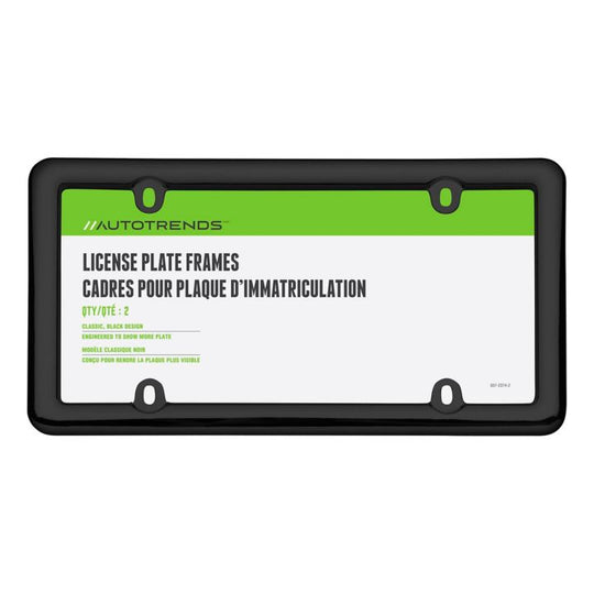 20642 Plastic Black License Plate Frames, 2-pk