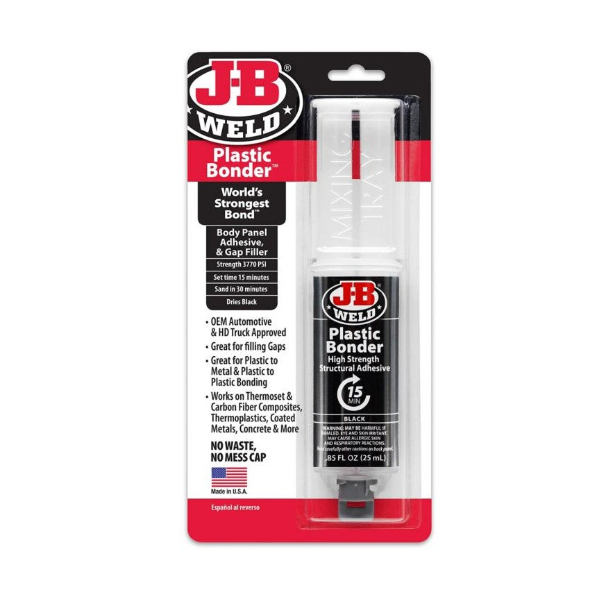 50139CAN JB Weld Plastic High Strength Plastic Bonder, Black, 25-mL