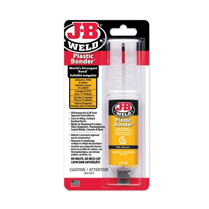 50133F J-B Weld Plastic Bonder Epoxy Syringe, 25-mL